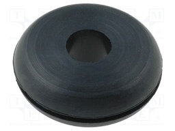 Grommet; Ømount.hole: 14mm; Øhole: 6mm; rubber; black