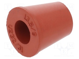 Grommet; caoutchouc; L: 18.5mm; -20÷200°C; Øcable: 9mm; red