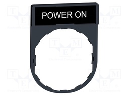 Legend Plate, Harmony Series Switches and Pilot Lights, POWER ON, 30 x 40 mm
