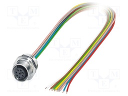 Connector: M12; socket; PIN: 8; female; 30V; straight; cables; A code