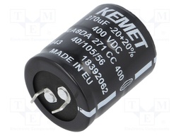 Capacitor: electrolytic; 270uF; 400VDC; ESR: 558.2mΩ; SNAP-IN; ±20%
