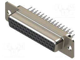 Connector: D-Sub HD; PIN: 44; socket; female; straight; THT; MHDD