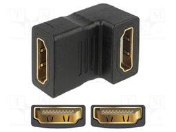 Adapter; HDMI socket,HDMI socket 90° up/down; black