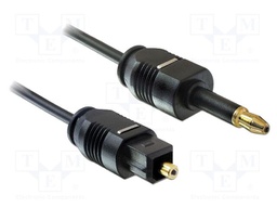 Cable; Toslink 3,5mm Mini plug,Toslink plug; 1m; black