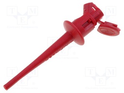 Clip-on probe; pincers type; 5A; 300VDC; red; Plating: gold-plated