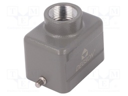 Enclosure: for HDC connectors; size D6B; for cable; for latch