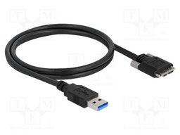 Cable; USB A plug,USB B micro plug; gold-plated; 1m; black; 5Gbps