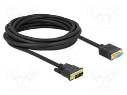 Cable; DVI-A (12+5) plug,VGA female; single link; Len: 5m; black