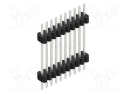 Connector: pin strips; pin header; male; PIN: 10; 1.27mm; THT; 1x10