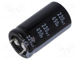 Capacitor: electrolytic; SNAP-IN; 220uF; 450VDC; Ø22x40mm; ±20%