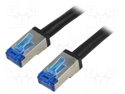Patch cord; S/FTP; 6a; stranded; Cu; PE; black; 30m; 26AWG