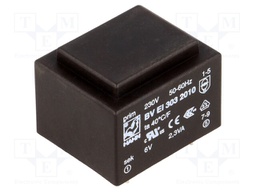 Transformer: encapsulated; 2.3VA; 230VAC; 6V; 383mA; Mounting: PCB
