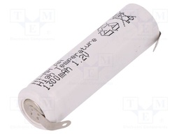 Re-battery: Ni-MH; AA; 1.2V; 1300mAh; soldering lugs; Ø14.5x49.5mm