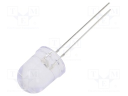 LED; 10mm; red; 1120÷1560mcd; 30°; without stopper; Front: convex