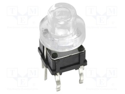 Microswitch TACT; SPST-NO; Pos: 2; 0.05A/12VDC; THT; LED; white