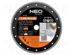 Cutting diamond wheel; Ø: 230mm; thin,turbo; Øhole: 22.2mm
