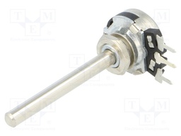 Potentiometer: shaft; single turn; 10kΩ; 200mW; THT; 4mm; metal