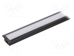Profiles for LED modules; white; recessed; black; L: 1m; aluminium