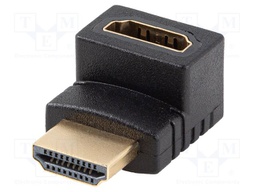Adapter; HDMI socket,HDMI plug 270° up/down; HDMI 2.0; black