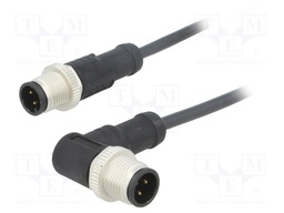 Cable: for sensors/automation; PIN: 4; M12-M12; 1m; plug; plug; 250V