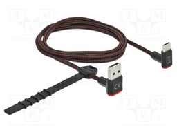 Cable; USB 2.0; gold-plated; 1m; black,red; 24AWG,28AWG; 480Mbps