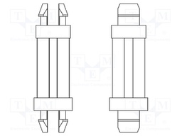 PCB distance; polyamide 66; L: 15.9mm; latch/latch; UL94V-0