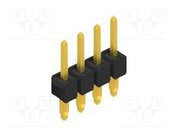 Connector: pin strips; pin header; male; PIN: 4; 2.54mm; THT; 1x4