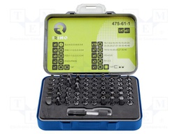 Kit: screwdriver bits; Mounting: 1/4" (C6,3mm); 61pcs.