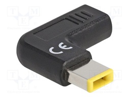 Adapter; USB C socket,Slim Tip; black; angular; 3A