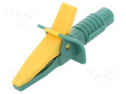 Crocodile clip; 10A; yellow-green; max.25mm