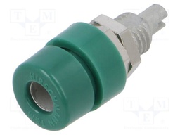 Connector: 4mm banana; socket; 32A; 30VAC; 60VDC; green; screw