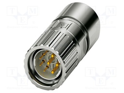 Connector: M23; plug; PIN: 8(4+4); crimped; straight; M23 PRO; 630V