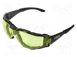 Safety spectacles; Lens: yellow; Resistance to: UV rays