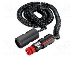 Cigarette lighter socket extension cord; 8A; Sup.volt: 12÷24VDC