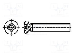 Screw; M6x25; Head: cheese head; Phillips; steel; zinc; PH3