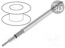 Wire: coaxial; Micro Coax; stranded; Cu; 50AWG; PFA; white; 100m