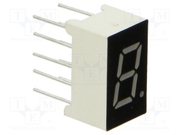 Display: LED; 7-segment; 7.62mm; 0.3"; No.char: 1; red; 100mcd; anode