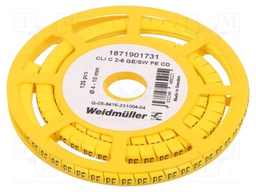 Markers for cables and wires; yellow; Character colour: black