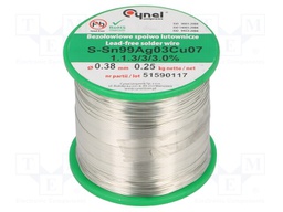 Soldering wire; Sn99Ag0,3Cu0,7; 380um; 250g; lead free; 216÷227°C