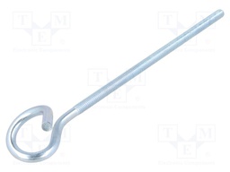 Hook; ring; steel; zinc; Thread len: 125mm; Overall len: 170mm
