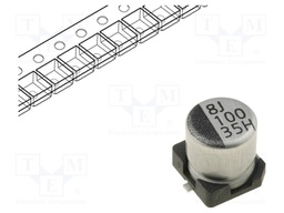 Capacitor: electrolytic; SMD; 10uF; 35VDC; Ø5x5.3mm; ±20%; 2000h
