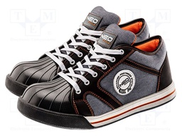 Shoes; Size: 39; black-grey; microfibre; slip; with metal toecap