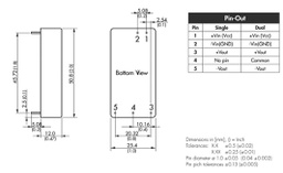 Converter: DC/DC; 10W; Uin: 9÷18V; 5.1VDC; Iout: 1.6A; 2"x1"; 24.5g