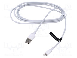 Cable; Apple Lightning plug,USB A socket; nickel plated; 2m