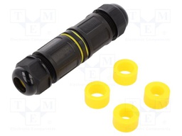 Connector: AC supply; snap-on; IP68; Body: black