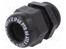 Cable gland; with thread PG; PG21; IP68; Mat: polyamide; black