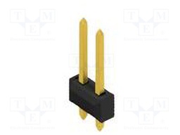 Connector: pin strips; pin header; male; PIN: 2; 2.54mm; THT; 2x1