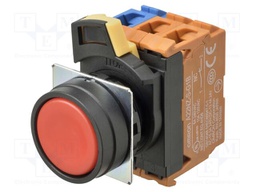 Switch: push-button; 22mm; Stabl.pos: 1; flat; Pos: 2