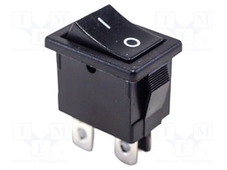 ROCKER SWITCH, DPST, 9A, 125VAC, BLACK