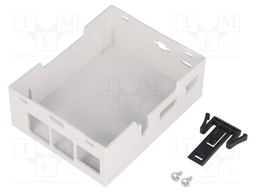 Enclosure: for computer; Raspberry Pi 3 B; ABS; grey; X: 71.1mm